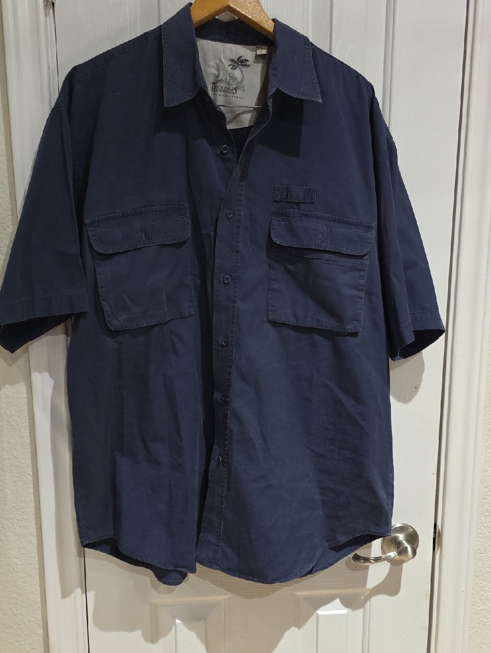 Bugleboy Vintage Men's Short Sleeve Utility Shirt - Navy Size XL